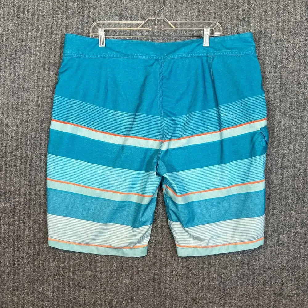 Billabong Swim Trunks Mens 40 Blue Striped Board Shorts Pockets‎ Lightweight
